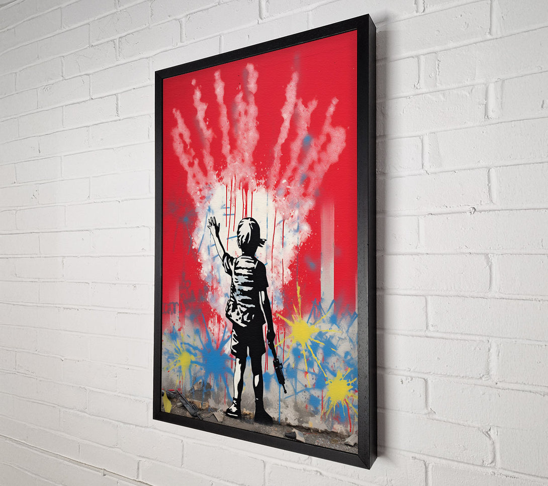  A Canvas Print of Banksy Raygun Boy Canvas Wall Art