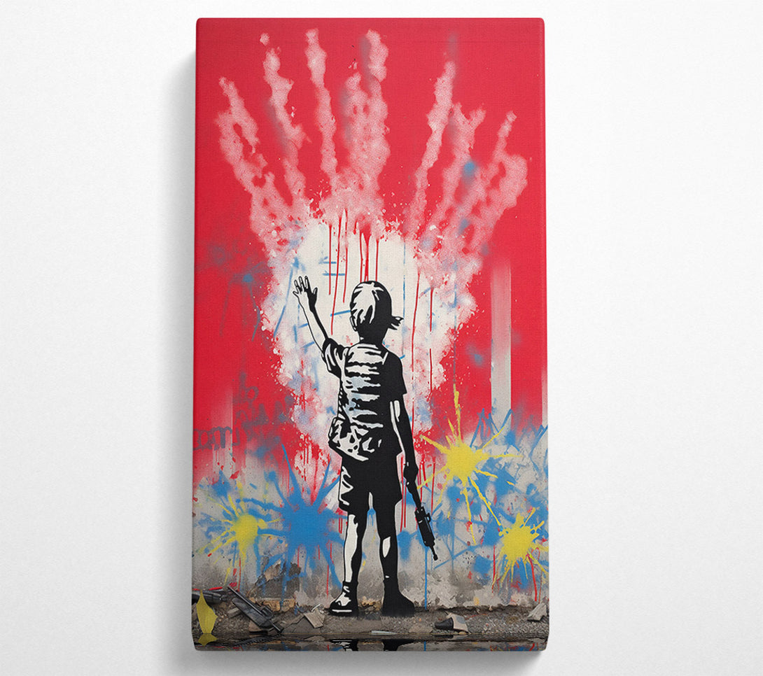  A Canvas Print of Banksy Raygun Boy Canvas Wall Art