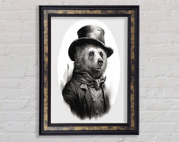 Bear In A Hat Framed Print