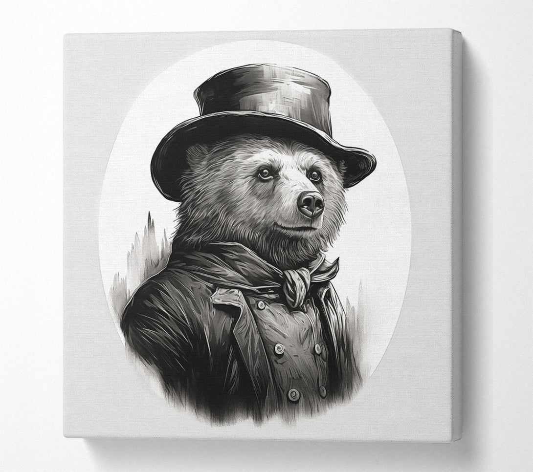  A Canvas Print of Bear In A Hat Canvas Print