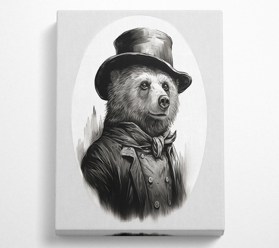  A Canvas Print of Bear In A Hat Canvas Print