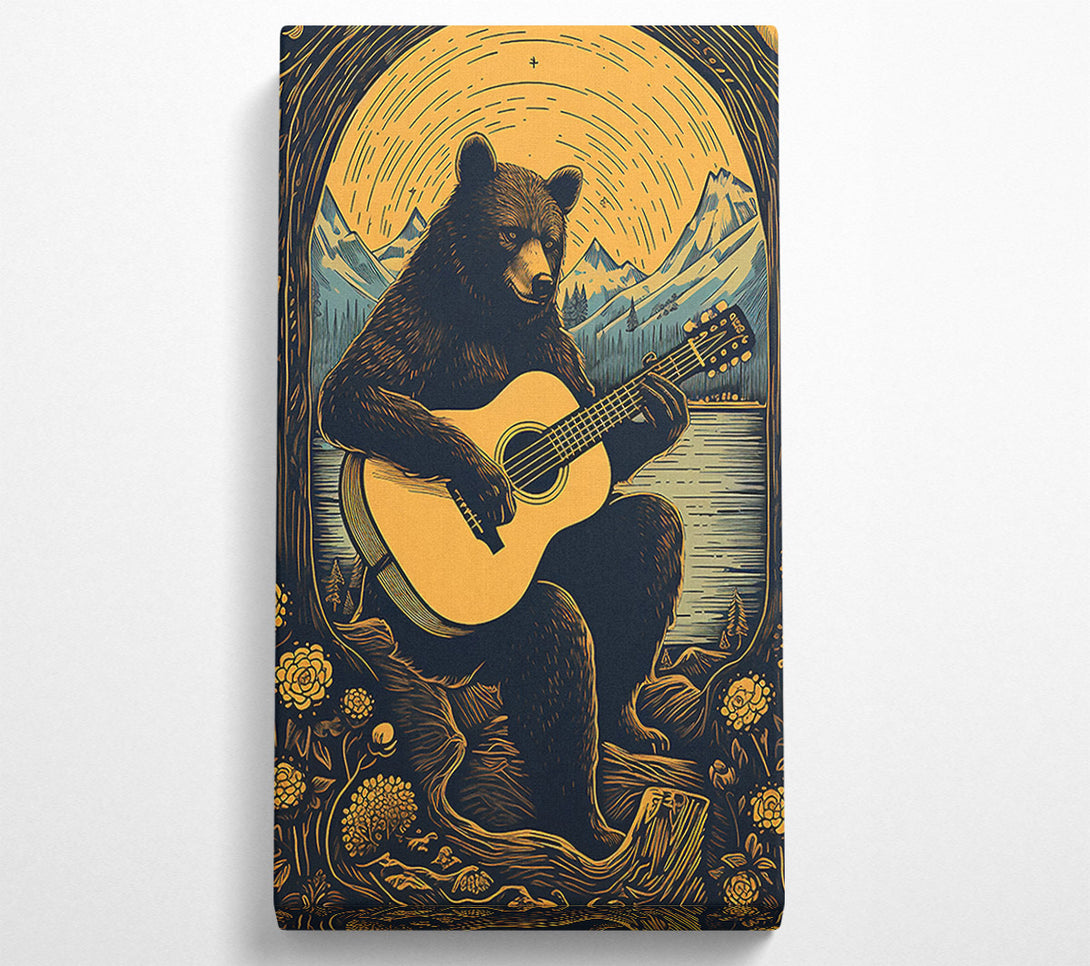  A Canvas Print of Bear Playing Guitar Canvas Print