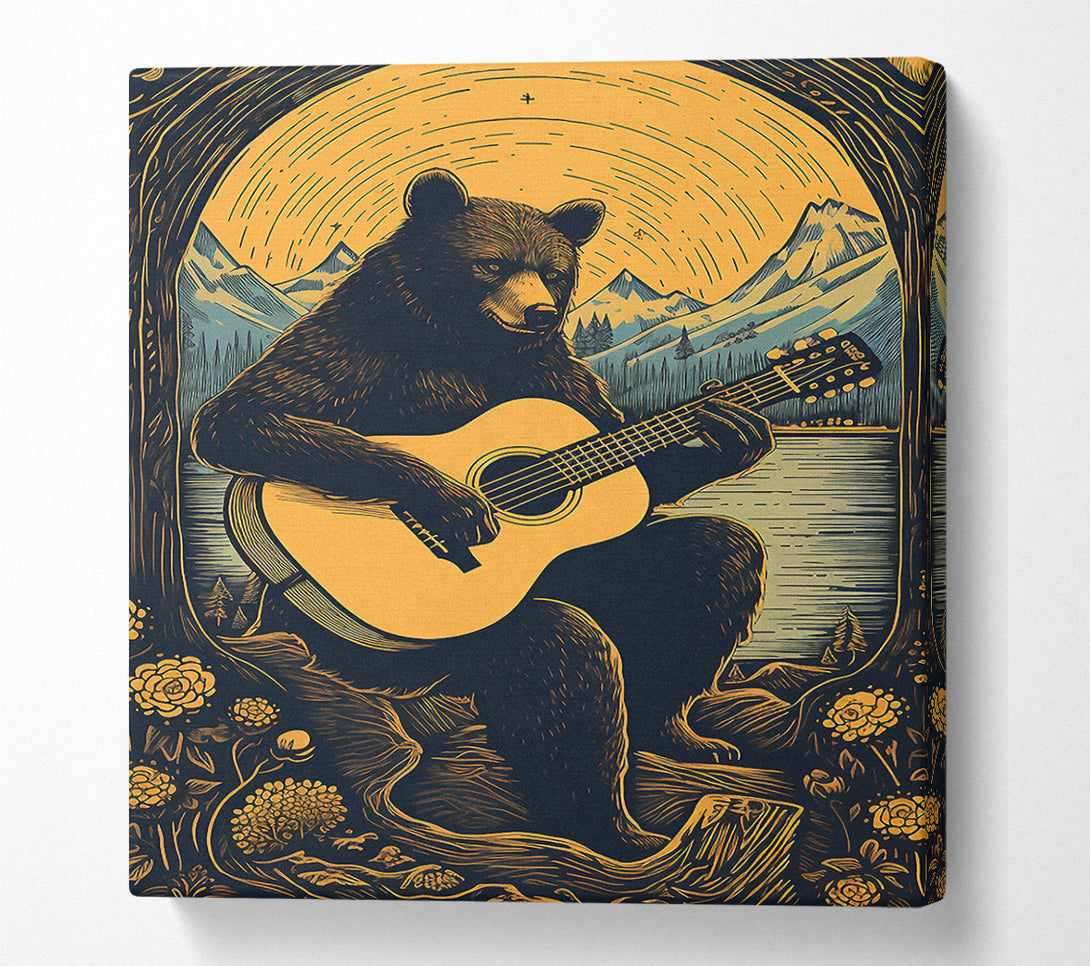  A Canvas Print of Bear Playing Guitar Canvas Print