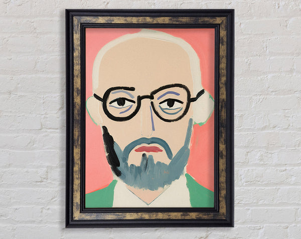 Bearded Old Man With Glasses Framed Print