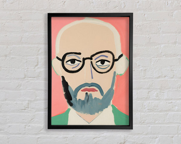 Bearded Old Man With Glasses Framed Print