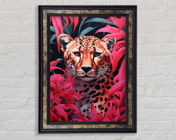 Beautifl Cheetah In Pink Framed Print