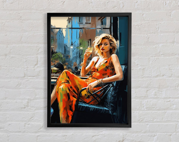 Beautiful Woman Red Dress Cocktail Framed Print