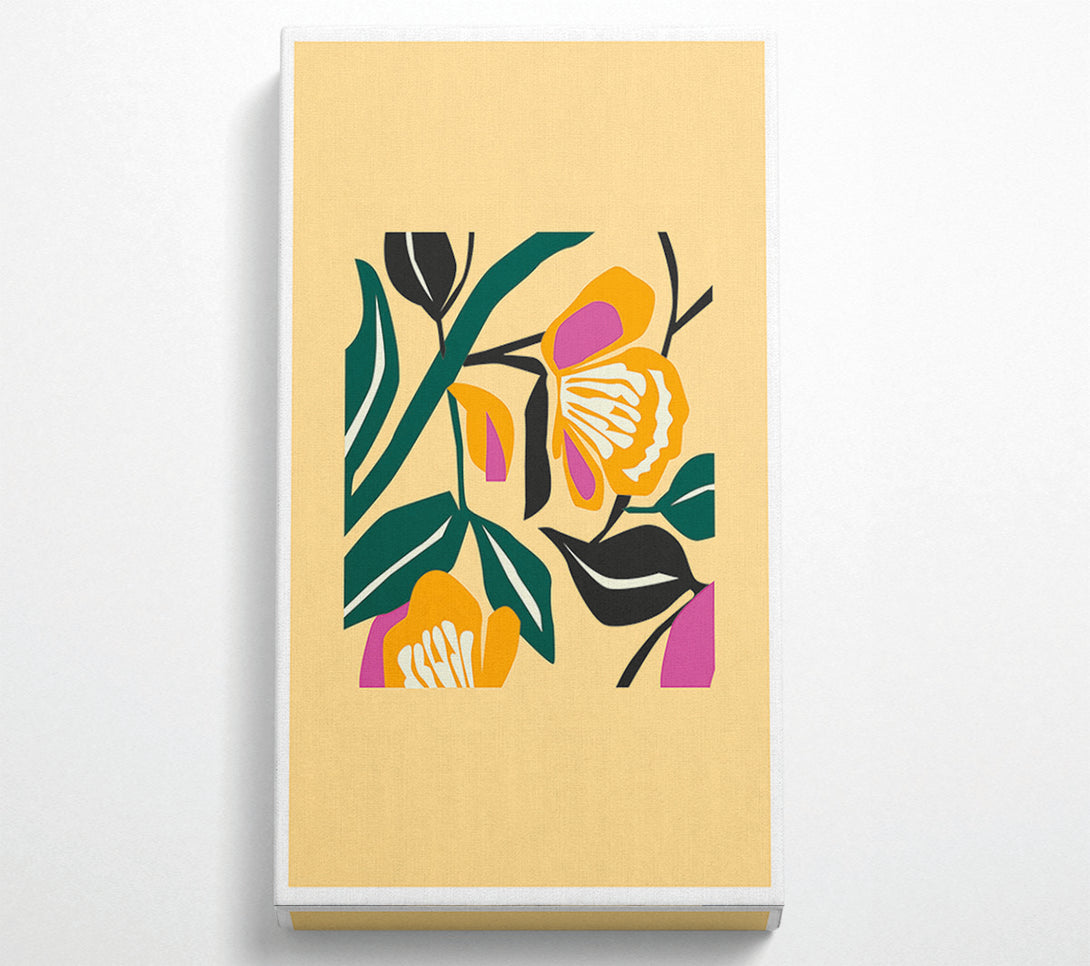  A Canvas Print of Beige Flowers Boho Canvas Wall Art