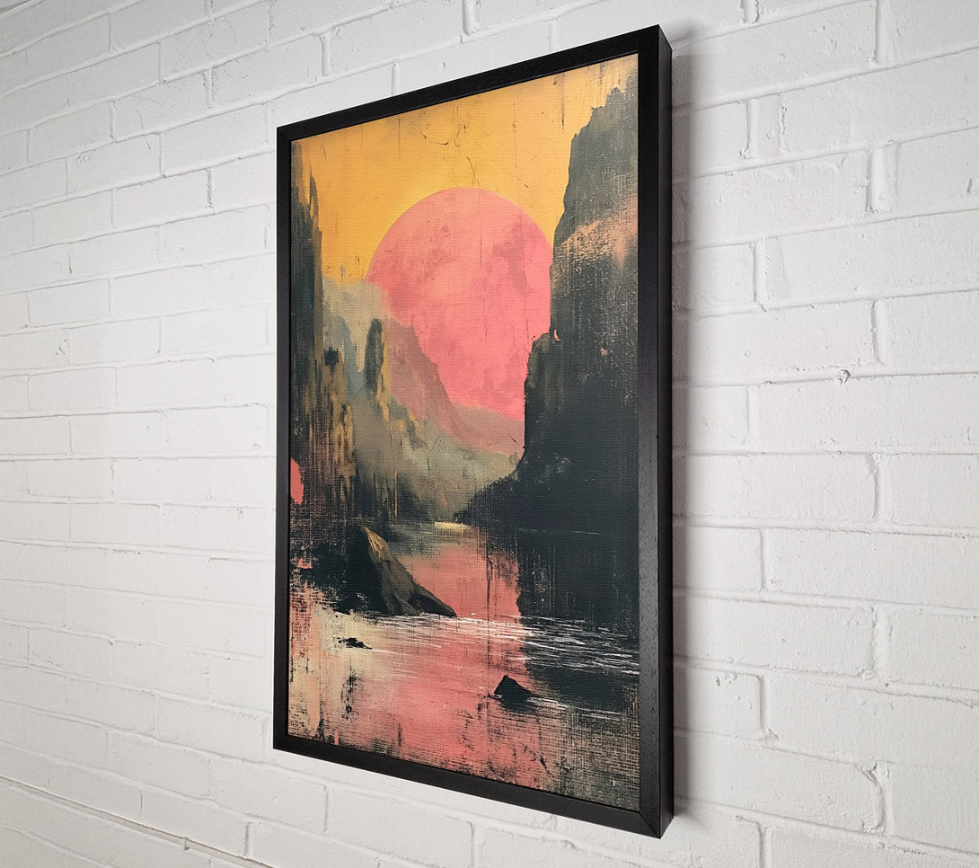  A Canvas Print of Between The Cliff Sunset Canvas Wall Art