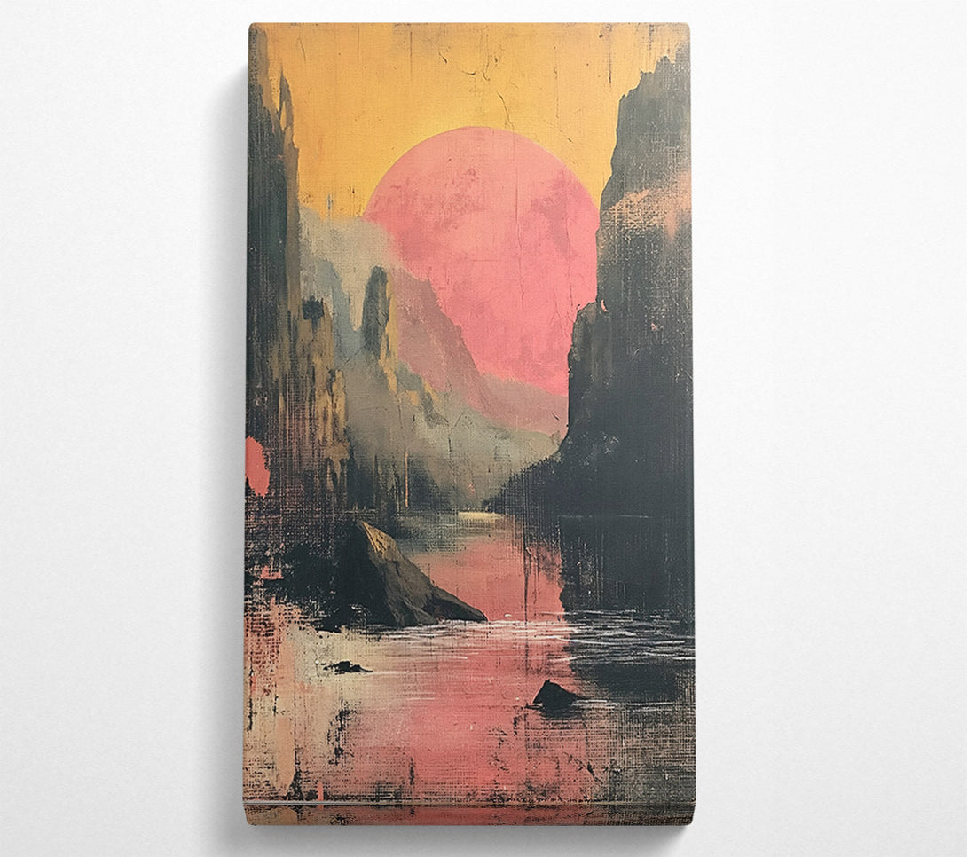  A Canvas Print of Between The Cliff Sunset Canvas Wall Art