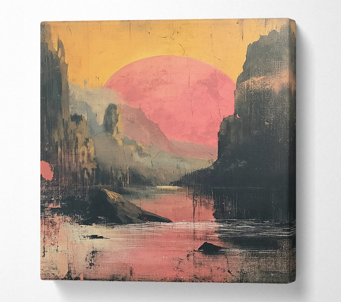  A Canvas Print of Between The Cliff Sunset Canvas Wall Art