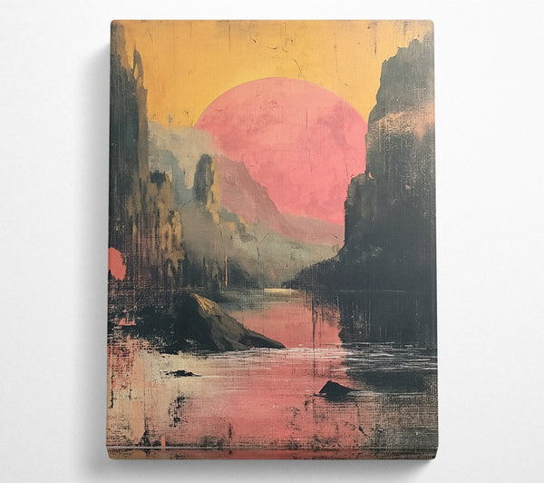  A Canvas Print of Between The Cliff Sunset Canvas Wall Art
