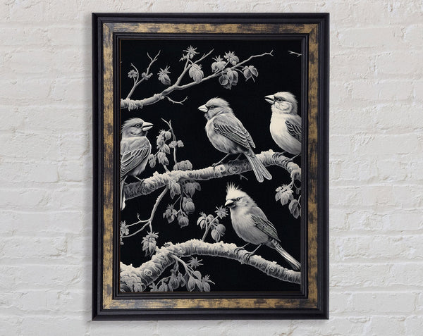 Birds In A Tree Framed Print
