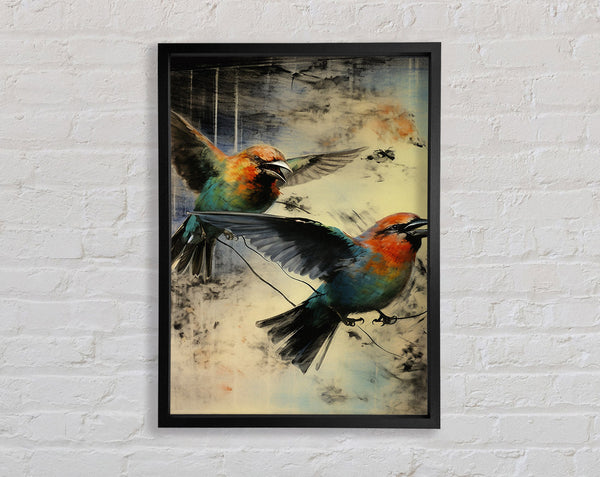 Birds In Flight Abstract Framed Print