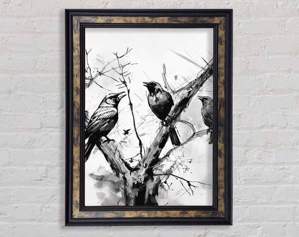 Birds Singing In The Tree Framed Print