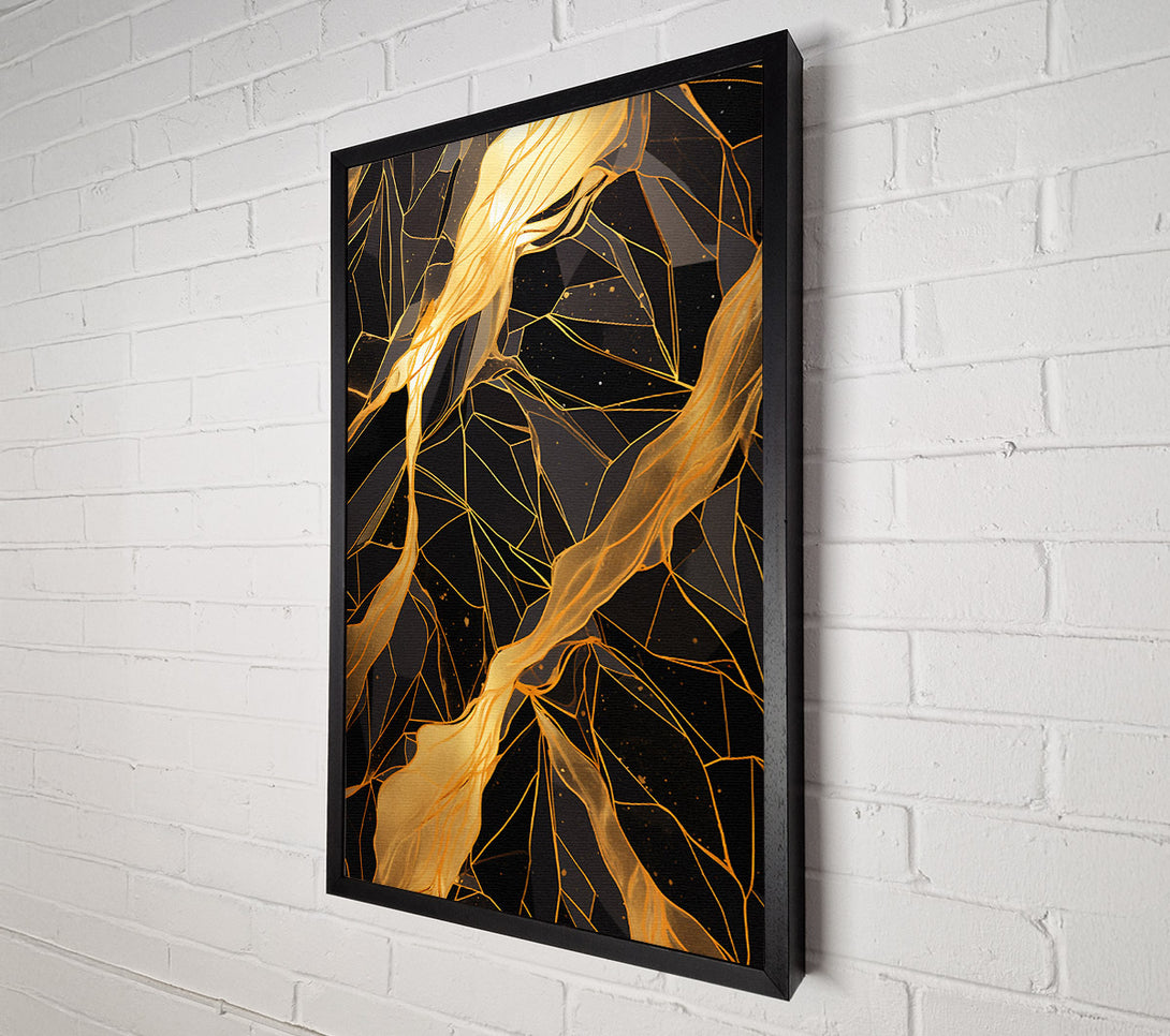  A Canvas Print of Black And Gold Marble Canvas Wall Art