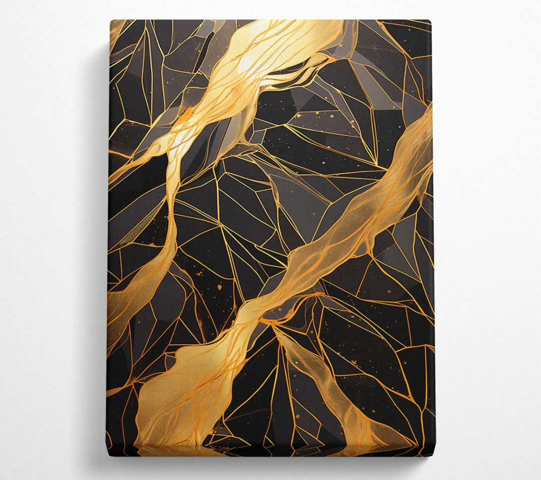  A Canvas Print of Black And Gold Marble Canvas Wall Art