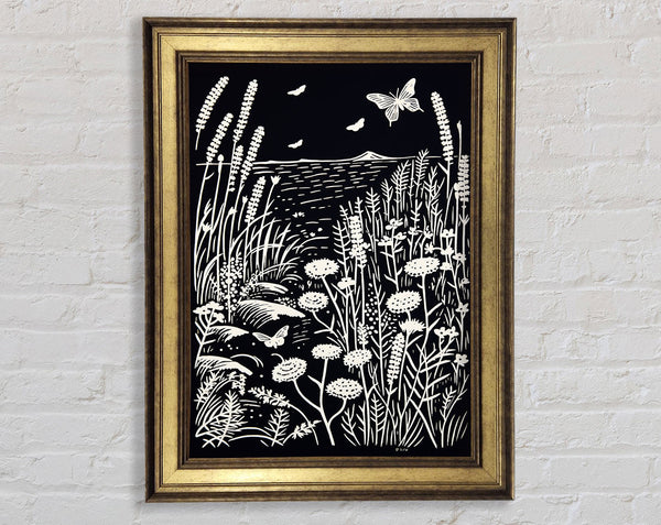 White And White Lake Framed Print