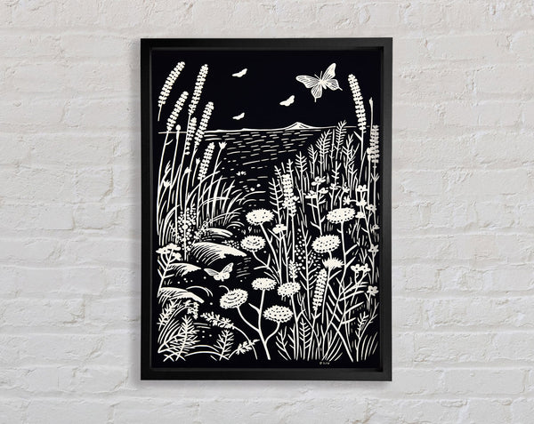 Black And White Lake Framed Print