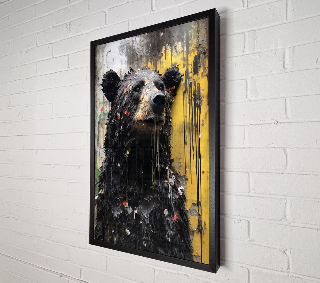  A Canvas Print of Black Bear Urban Graffiti Canvas Art