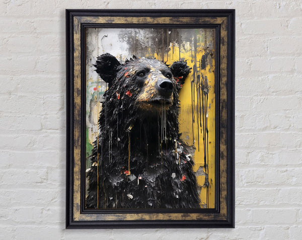 Walnut Bear Urban Graffiti Framed Print