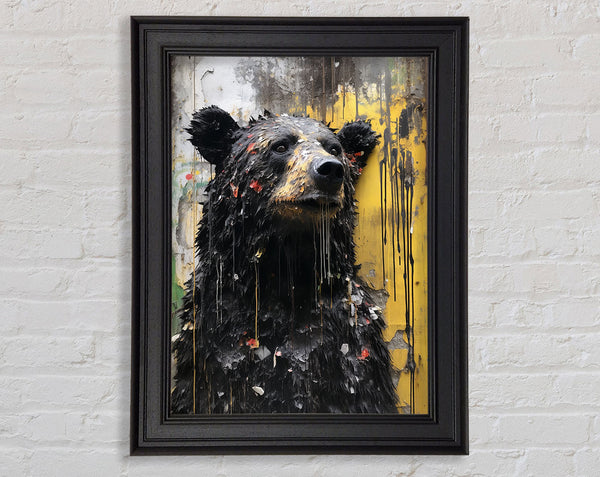 Black Bear Urban Graffiti Framed Print