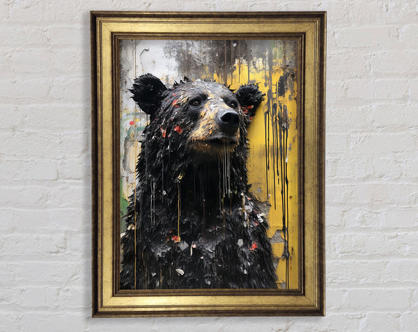 White Bear Urban Graffiti Framed Print