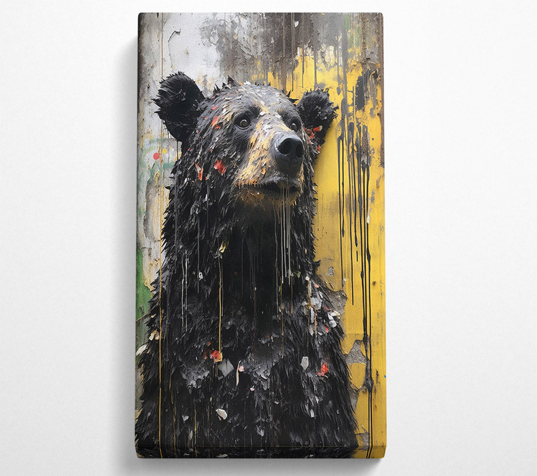  A Canvas Print of Black Bear Urban Graffiti Canvas Art