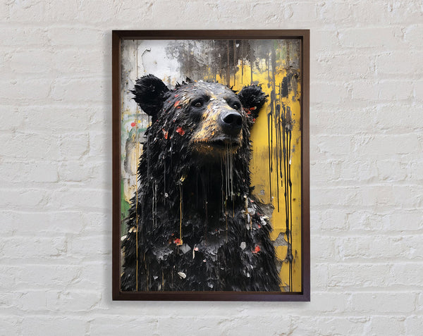 Walnut Bear Urban Graffiti Framed Print
