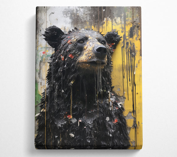  A Canvas Print of Black Bear Urban Graffiti Canvas Art