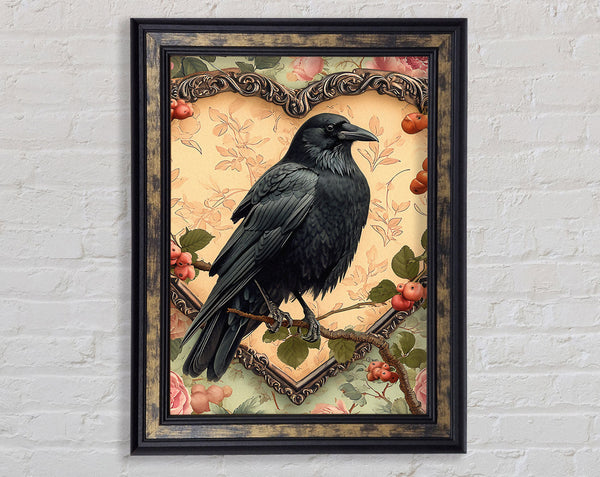 Walnut Bird Heart Framed Print