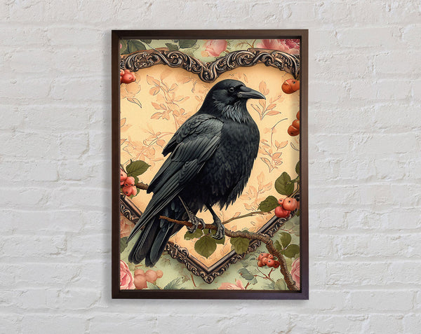 Walnut Bird Heart Framed Print