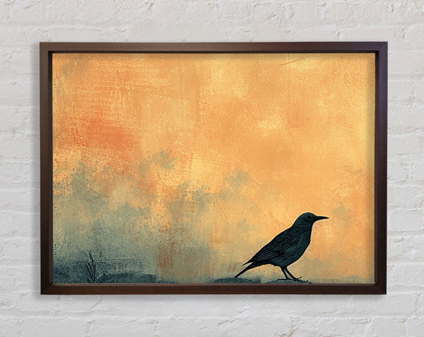 Walnut Bird Sunset Framed Print