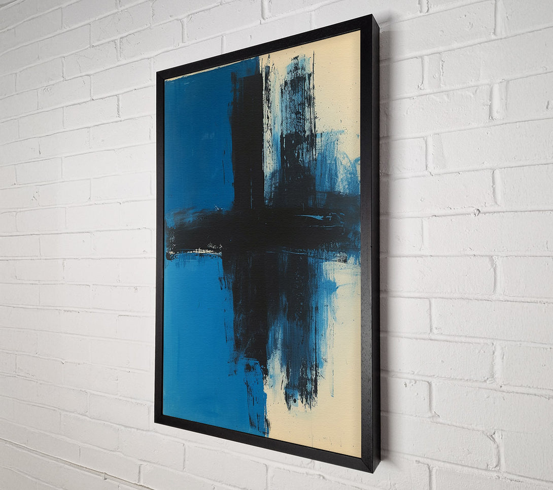  A Canvas Print of Black Cross On Blue Canvas Print