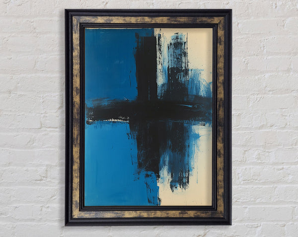 Walnut Cross On Blue Framed Print