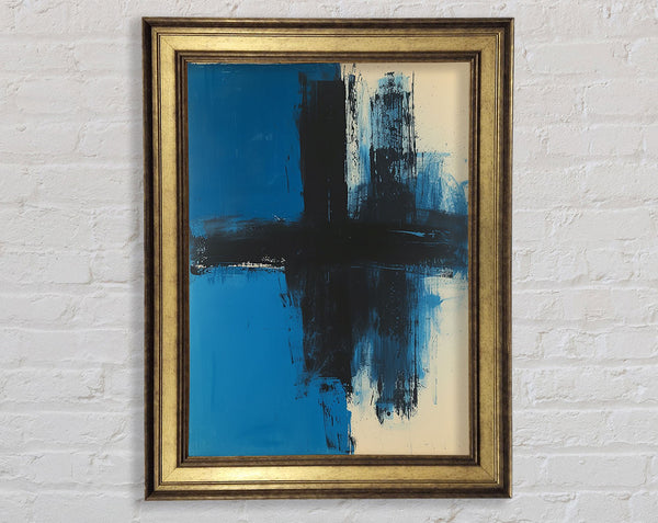 White Cross On Blue Framed Print