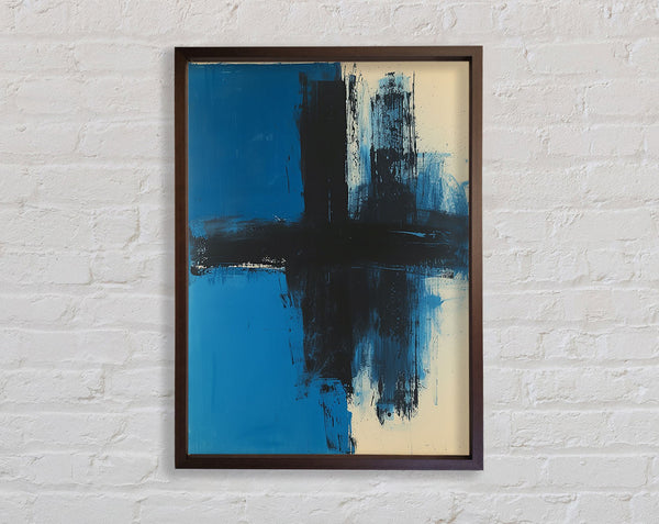 Walnut Cross On Blue Framed Print