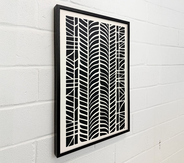 Black Lino Abstract