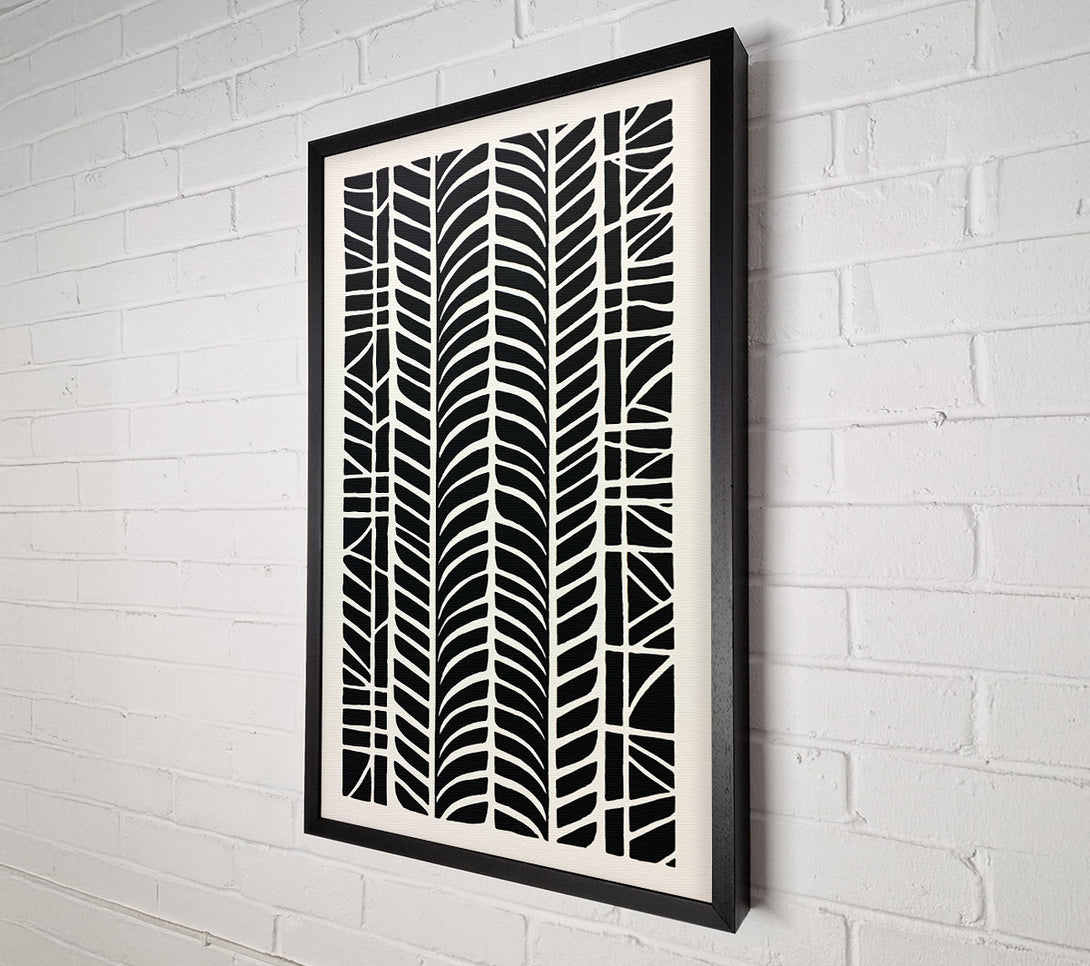  A Canvas Print of Black Lino Abstract Canvas Wall Art