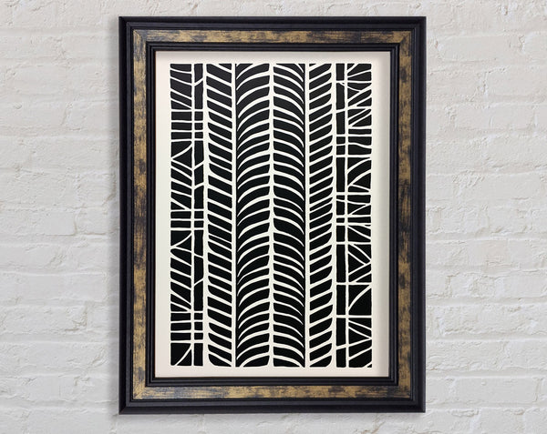 Walnut Lino Abstract Framed Print