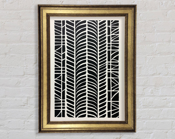White Lino Abstract Framed Print