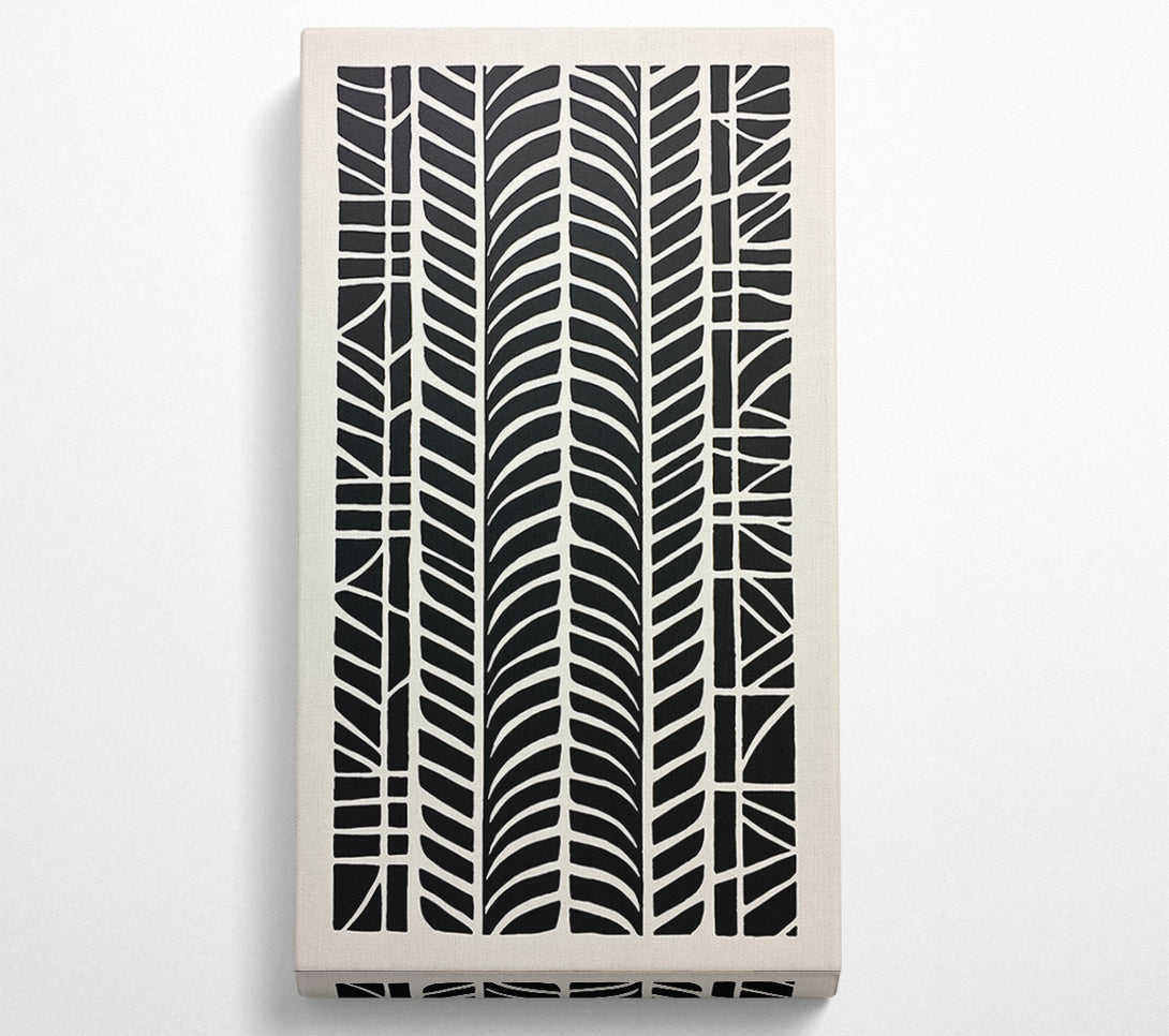  A Canvas Print of Black Lino Abstract Canvas Wall Art
