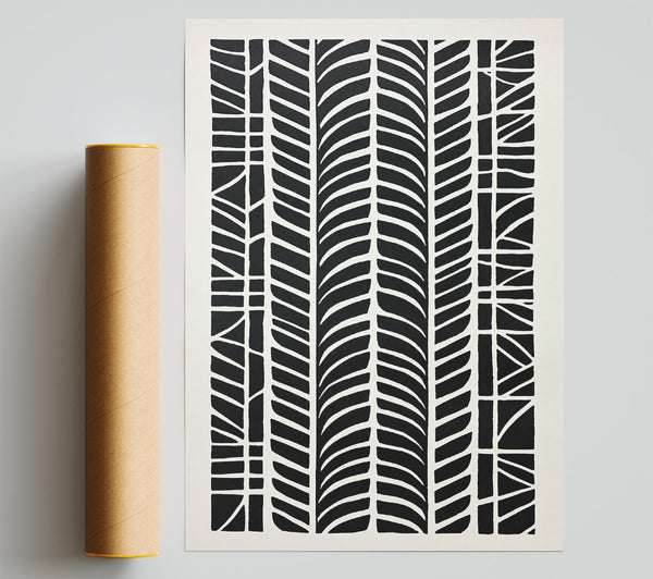 Black Lino Abstract Print