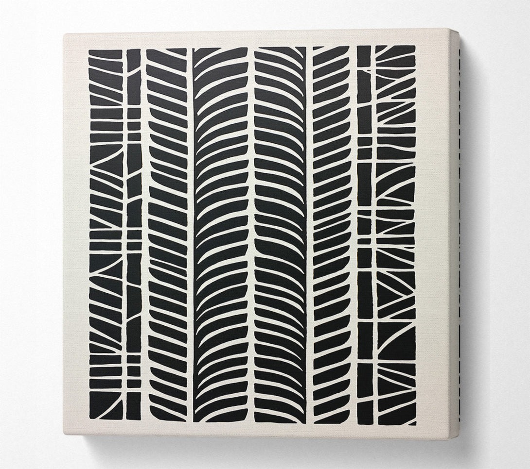  A Canvas Print of Black Lino Abstract Canvas Wall Art