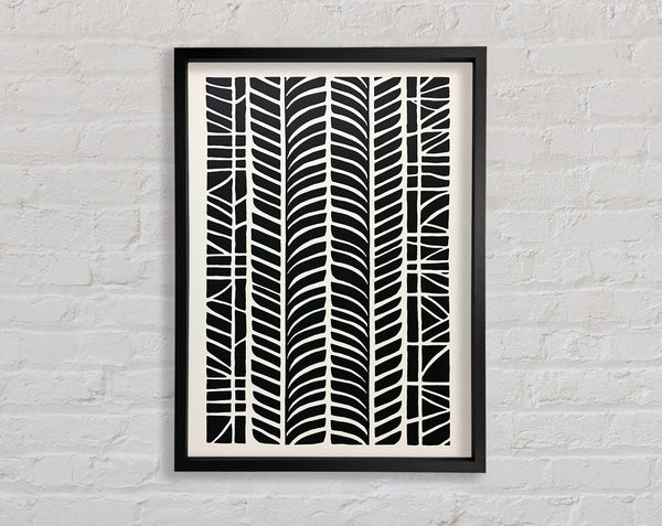 Black Lino Abstract Framed Print