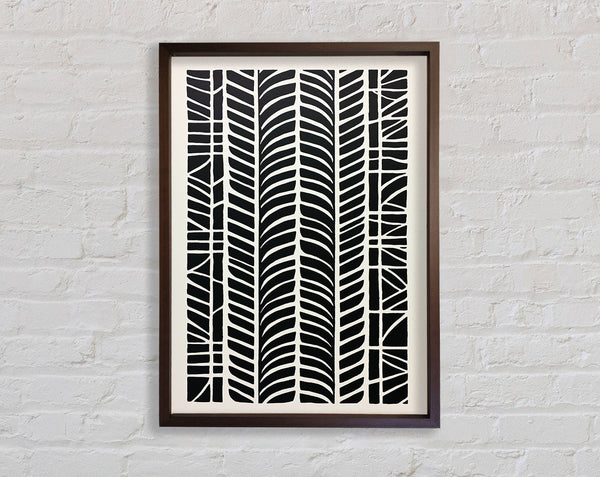 Walnut Lino Abstract Framed Print