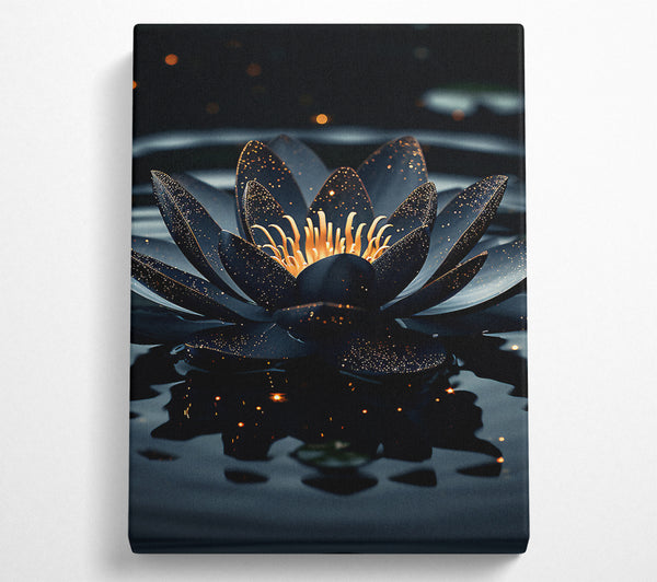  A Canvas Print of Black Lotus On A Lake Canvas Art