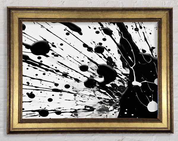 White Splatter Framed Print