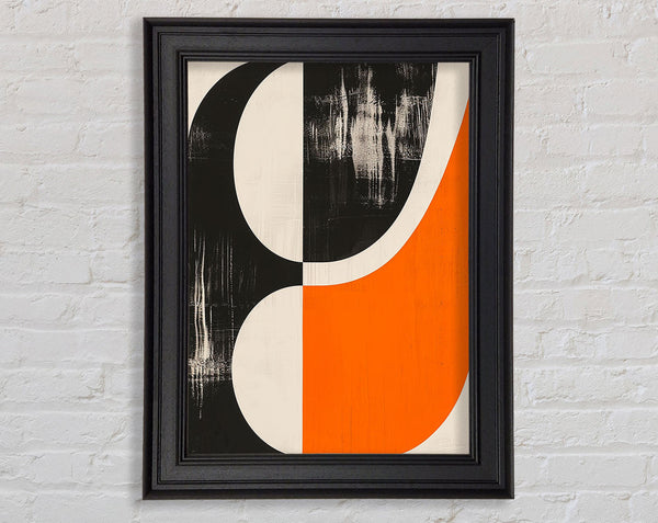 Black To Orange Shapes Framed Print