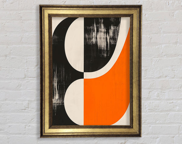 White To Orange Shapes Framed Print